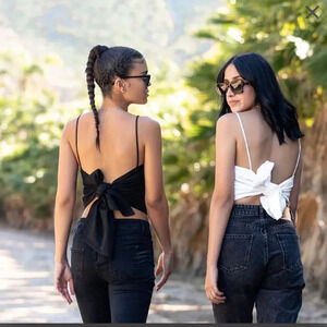 HYFVE CROPPED MULTI WAY WRAP TOP WITH ADJUSTABLE STRAPS SILVER  SIZE LARGE